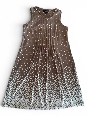 Perceptions Brown Dress with White Polka Dot Ombre